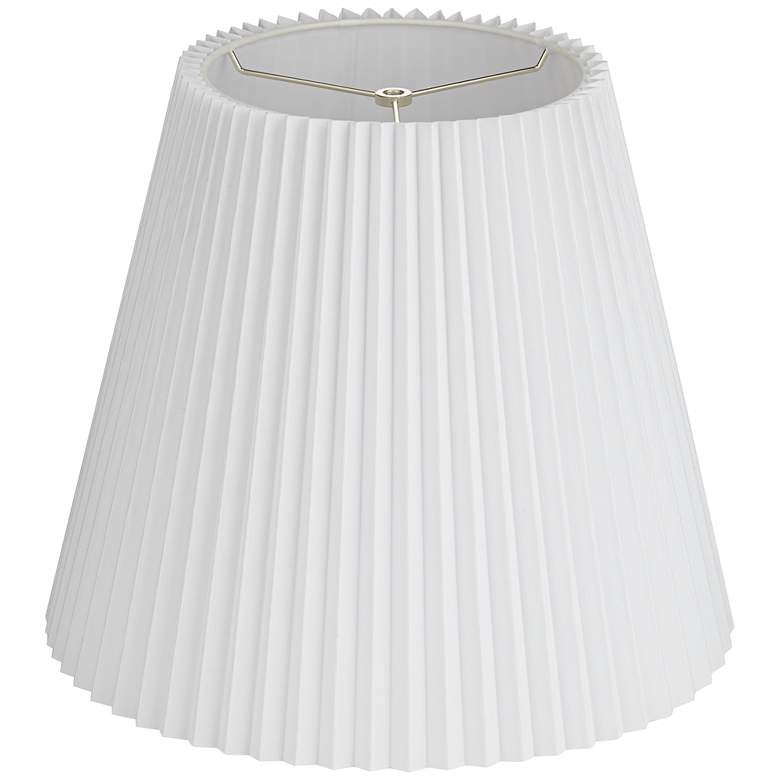 Image 4 Brussels White Linen Empire Knife Pleat Lamp Shade 10x17x14.75 (Spider) more views