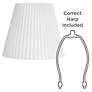 Brussels White Linen Empire Knife Pleat Lamp Shade 10x17x14.75 (Spider)