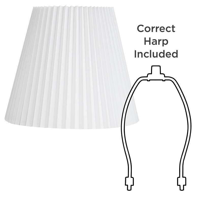Image 6 Brussels White Linen Empire Knife Pleat Lamp Shade 10x17x14.75 (Spider) more views