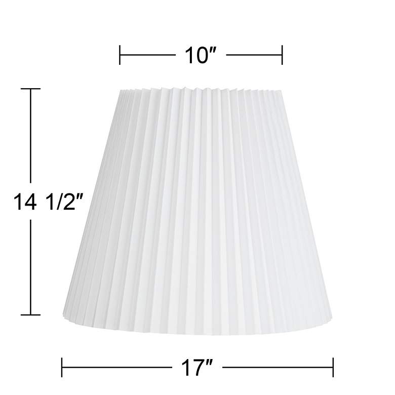 Image 7 Brussels White Linen Empire Knife Pleat Lamp Shade 10x17x14.75 (Spider) more views