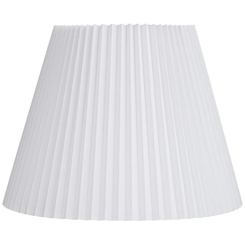 Image 1 Brussels White Linen Empire Knife Pleat Lamp Shade 11x19x14.5 (Spider)