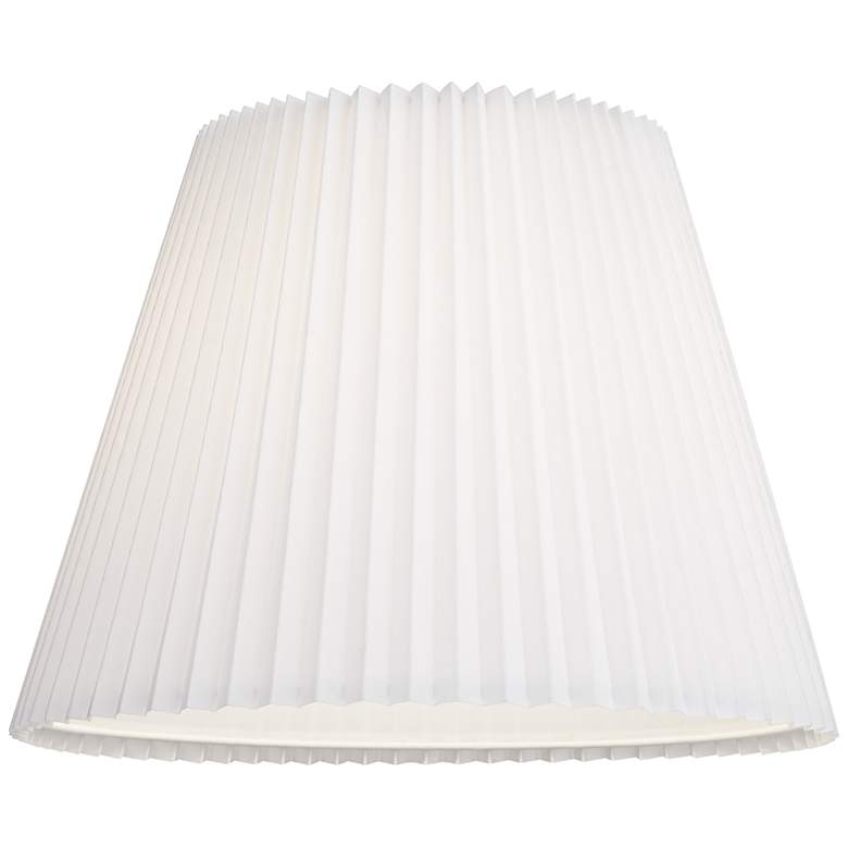 Image 3 Brussels White Linen Empire Knife Pleat Lamp Shade 11x19x14.5 (Spider) more views