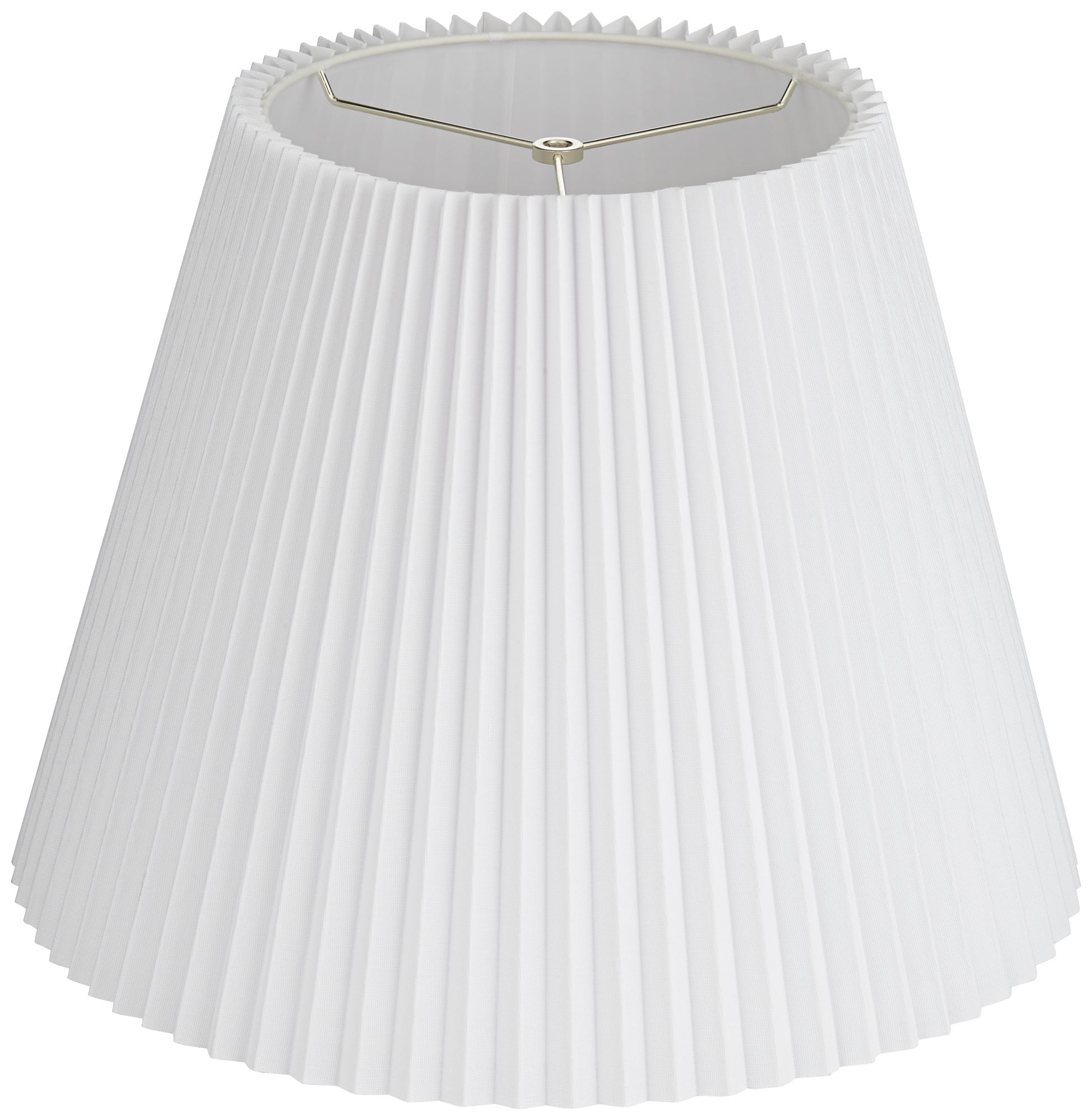 Brussels White Linen Empire Knife Pleat Lamp Shade 11x19x14.5 (Spider