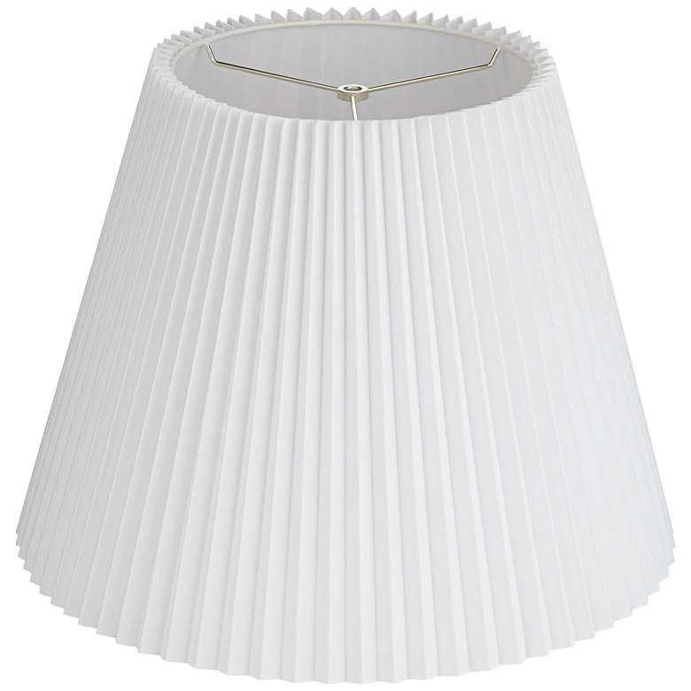 Image 4 Brussels White Linen Empire Knife Pleat Lamp Shade 11x19x14.5 (Spider) more views