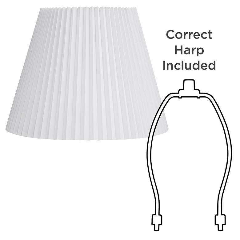 Image 6 Brussels White Linen Empire Knife Pleat Lamp Shade 11x19x14.5 (Spider) more views