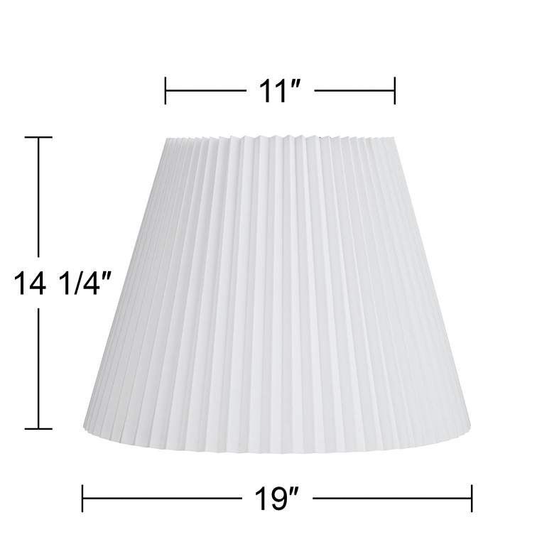 Image 7 Brussels White Linen Empire Knife Pleat Lamp Shade 11x19x14.5 (Spider) more views