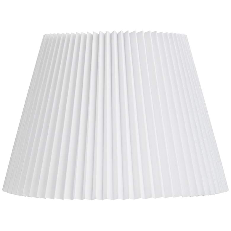 Image 1 Brussels White Linen Empire Knife Pleat Lamp Shade 9x14.5x10 (Spider)