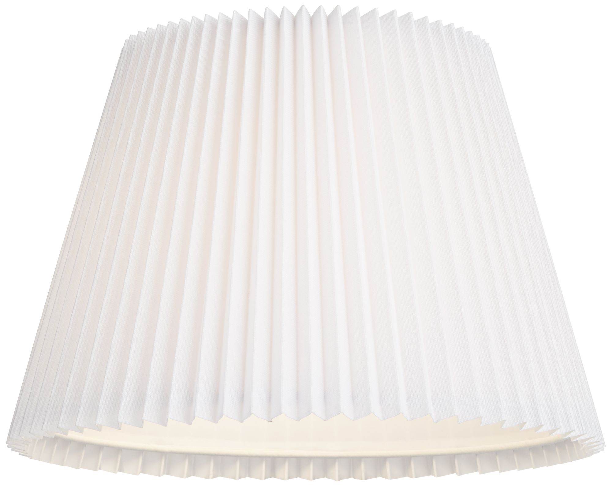 Brussels White Linen Empire Knife Pleat Lamp Shade 9x14.5x10 (Spider
