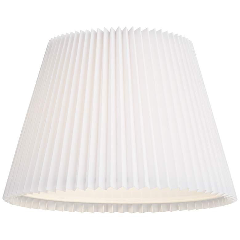 Image 3 Brussels White Linen Empire Knife Pleat Lamp Shade 9x14.5x10 (Spider) more views