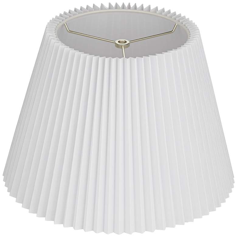 Image 4 Brussels White Linen Empire Knife Pleat Lamp Shade 9x14.5x10 (Spider) more views