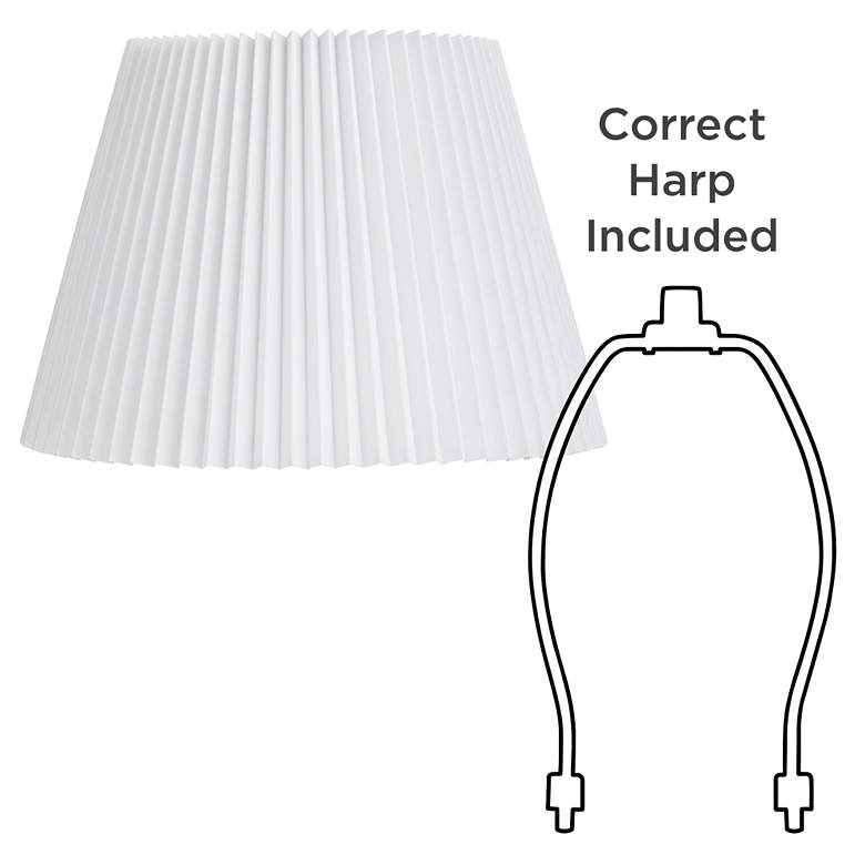 Image 6 Brussels White Linen Empire Knife Pleat Lamp Shade 9x14.5x10 (Spider) more views