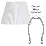 Brussels White Linen Empire Knife Pleat Lamp Shade 9x14.5x10 (Spider)