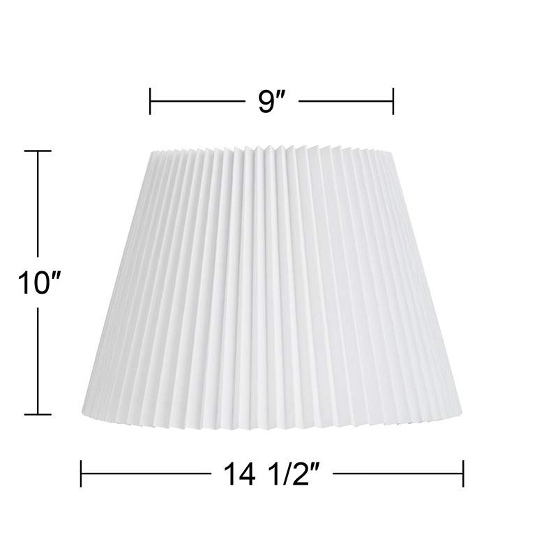 Image 7 Brussels White Linen Empire Knife Pleat Lamp Shade 9x14.5x10 (Spider) more views