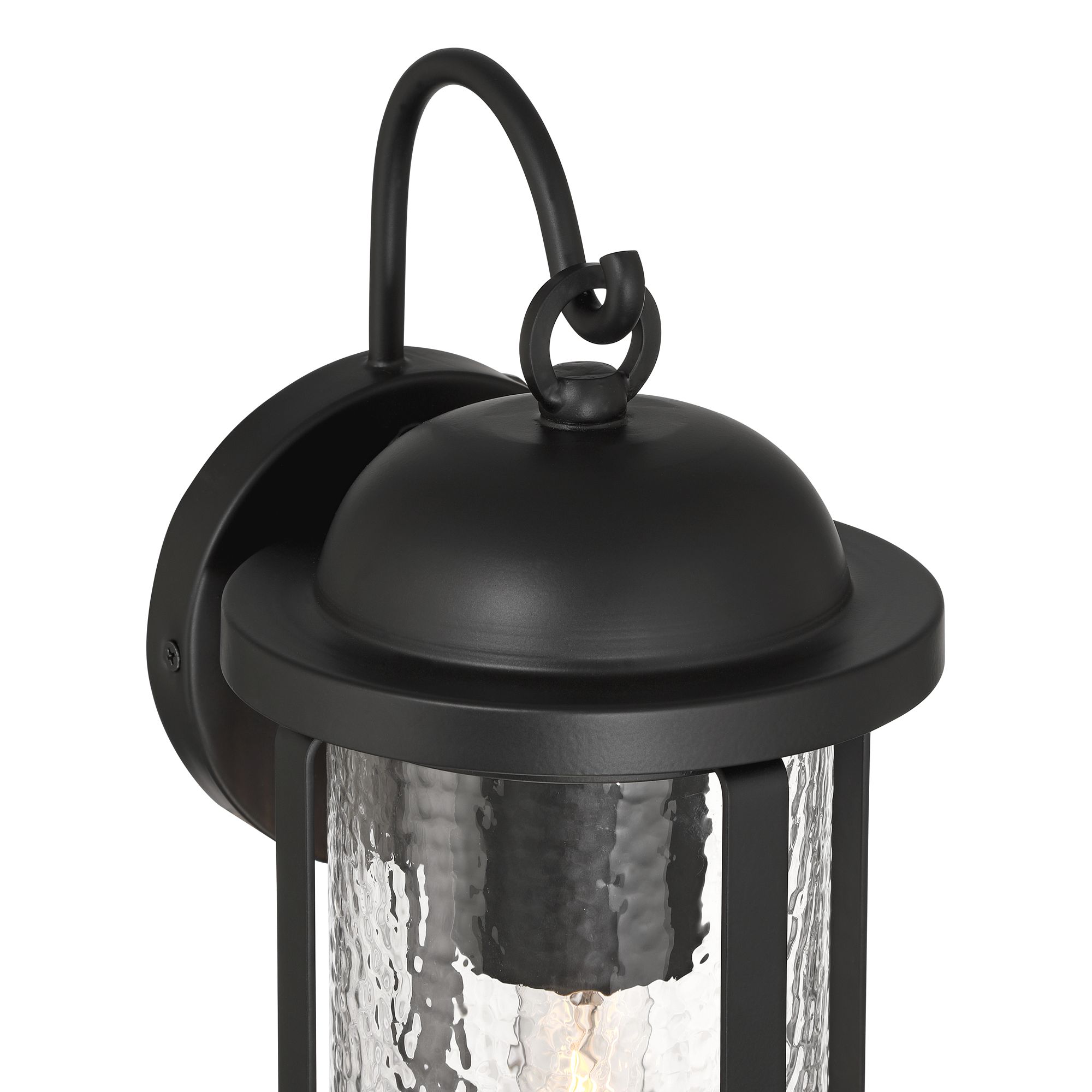 Image 3 Bruton 17" High Matte Black and Water Glass Outdoor Wall Light more views