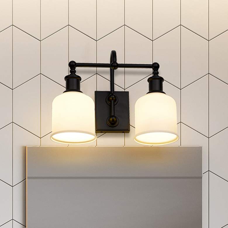 Image 2 Bryant 12 1/4" High Matte Black 2-Light Wall Sconce