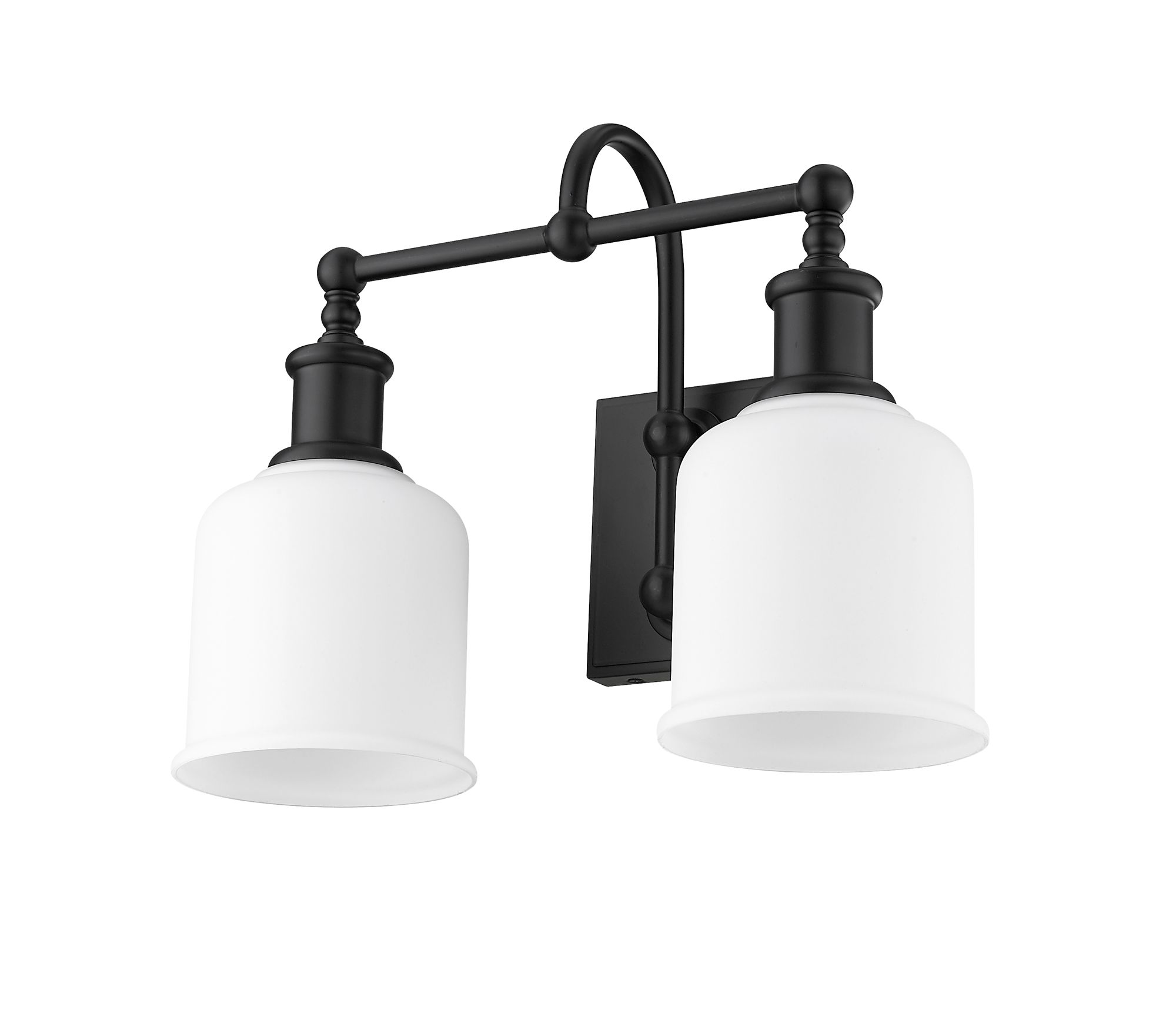 Bryant 12 1/4" High Matte Black 2-Light Wall Sconce in scene
