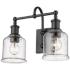 Bryant 12 1/4" High Matte Black 2-Light Wall Sconce