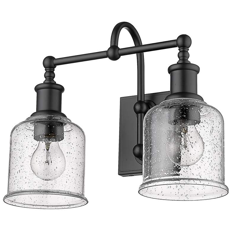 Image 5 Bryant 12 1/4" High Matte Black 2-Light Wall Sconce more views