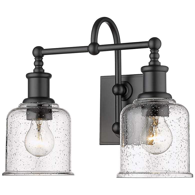 Image 7 Bryant 12 1/4" High Matte Black 2-Light Wall Sconce more views