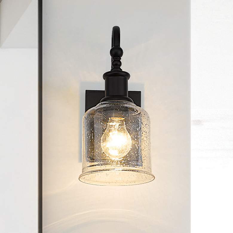 Image 2 Bryant 12 1/4" High Matte Black Metal Wall Sconce