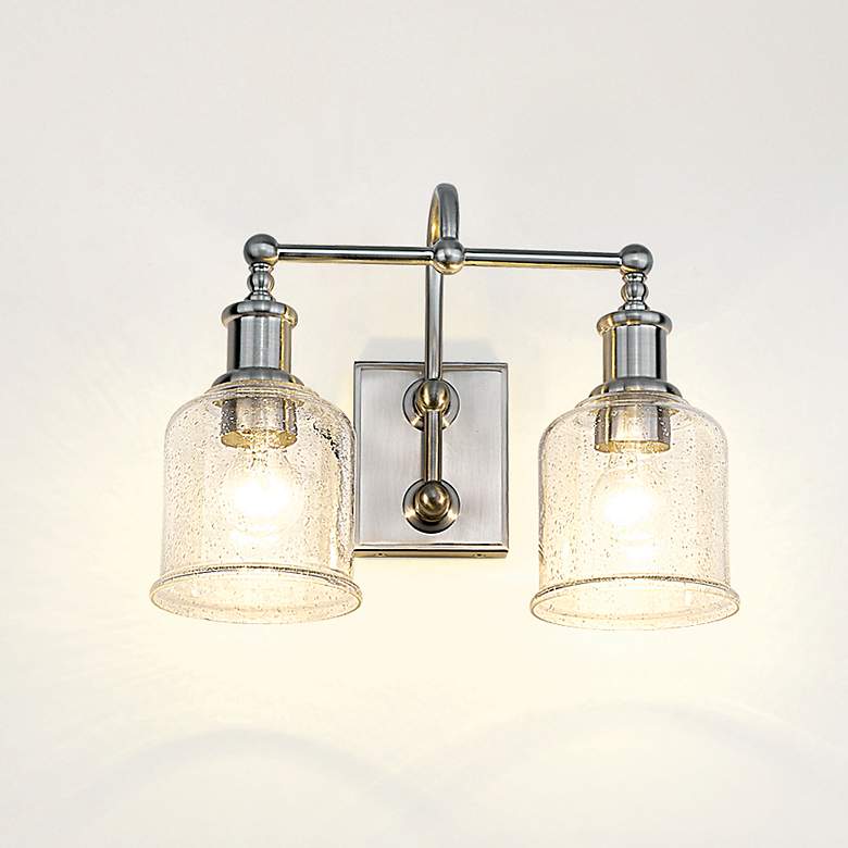 Image 2 Bryant 16"W Brushed Nickel 2-Light Wall Sconce/Bath Light