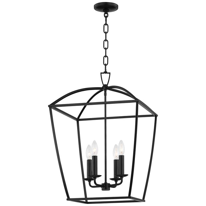 Image 1 Bryant 17" Wide Aged Iron 4-Light Lantern Pendant