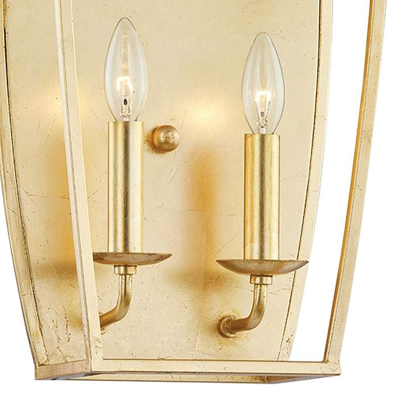 Image 2 Bryant 19 inch High Gold Leaf 2-Light Lantern Wall Sconce more views