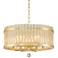 Bryant 21 3/4" Wide Gold and Glass 6-Light Drum Pendant