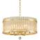 Bryant 21 3/4" Wide Gold and Glass 6-Light Drum Pendant