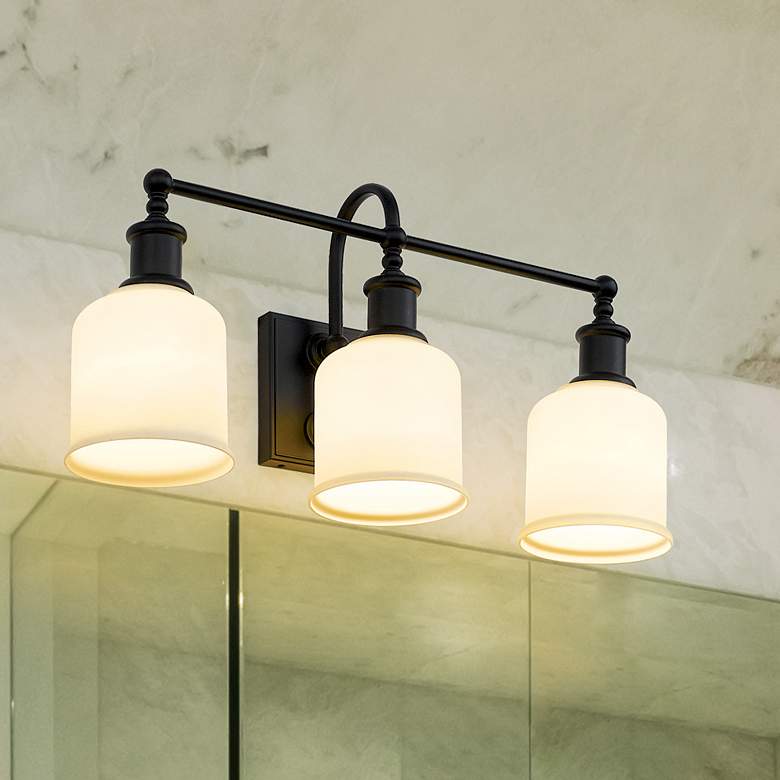 Image 1 Bryant 24" Wide Matte Black 3-Light Bath Light
