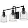 Bryant 24" Wide Matte Black 3-Light Vanity Bath Light