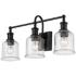 Bryant 24" Wide Matte Black 3-Light Vanity Bath Light