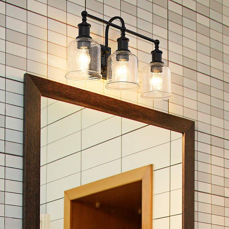 Image 2 Bryant 24" Wide Matte Black 3-Light Vanity Bath Light