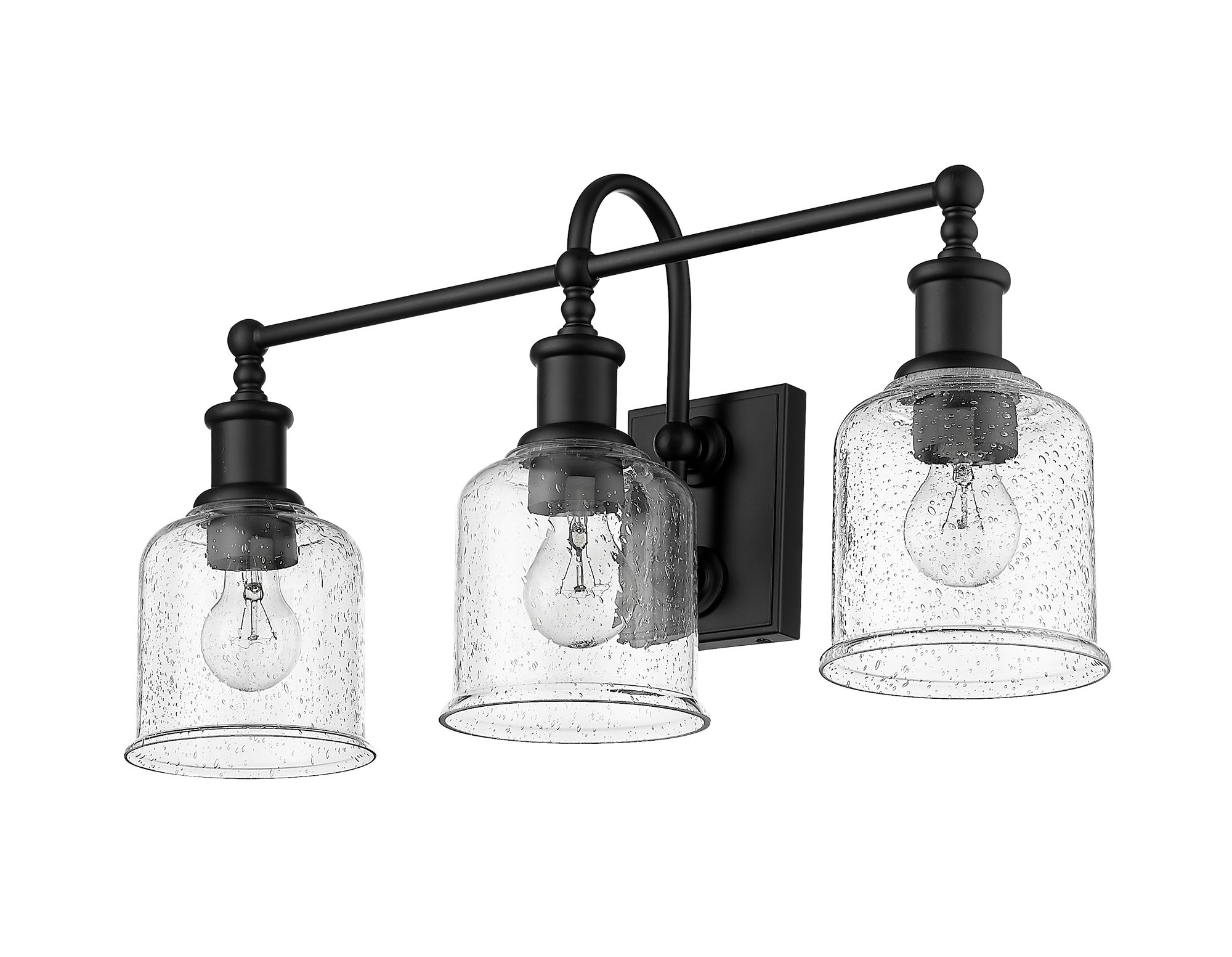 Bryant 24" Wide Matte Black 3-Light Vanity Bath Light in scene