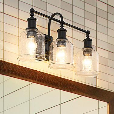 Bryant 24" Wide Matte Black 3-Light Vanity Bath Light
