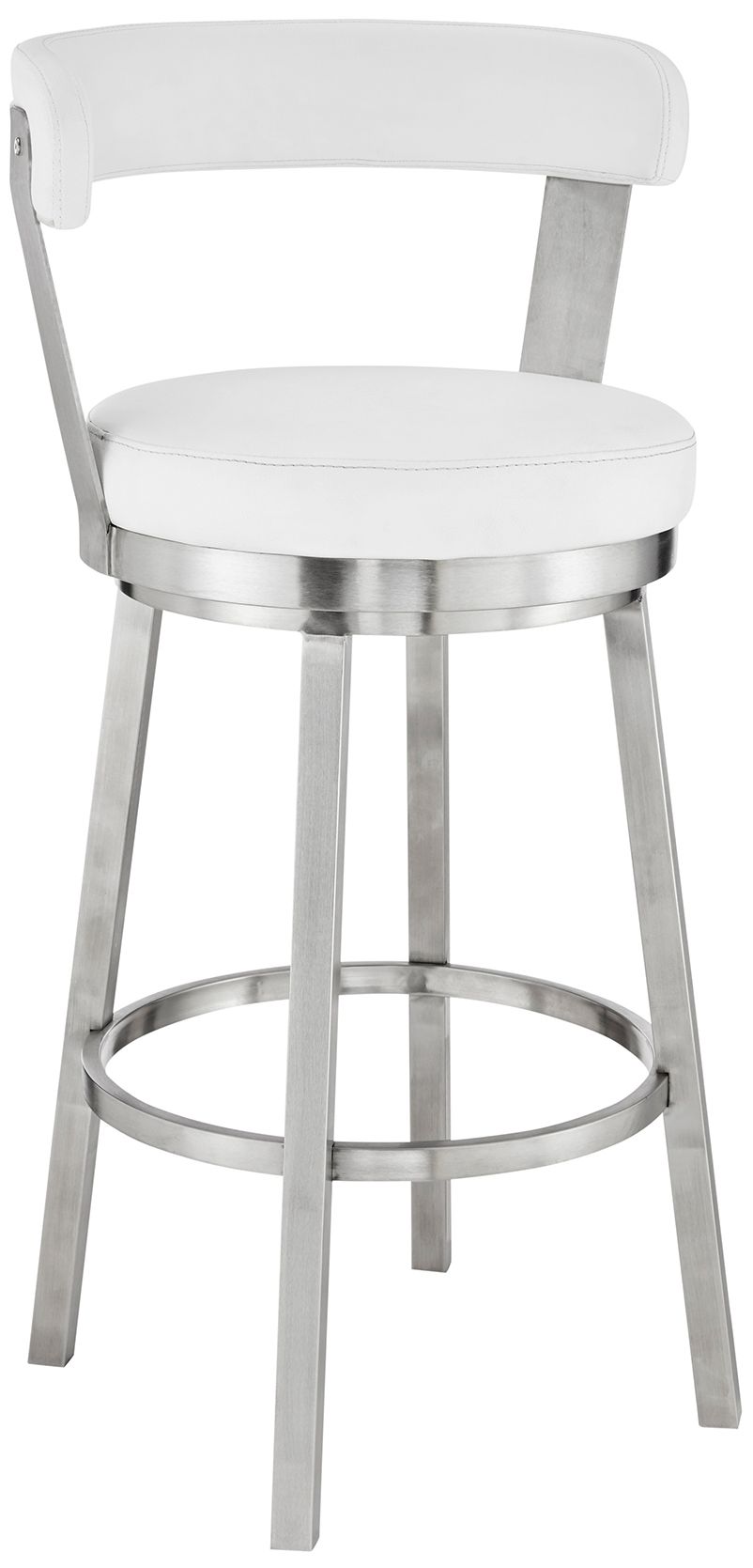 Image 2 Bryant 26" White Faux Leather Swivel Counter Stool