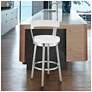 1_Bryant 26" White Faux Leather Swivel Counter Stool