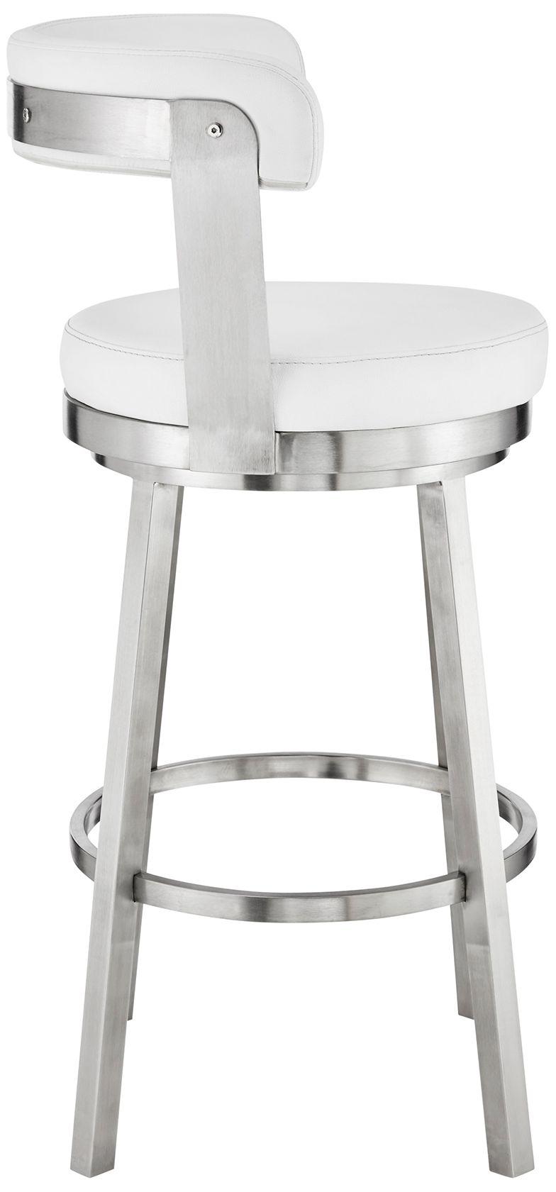 Image 4 Bryant 26" White Faux Leather Swivel Counter Stool more views