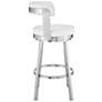 4_Bryant 26" White Faux Leather Swivel Counter Stool more views