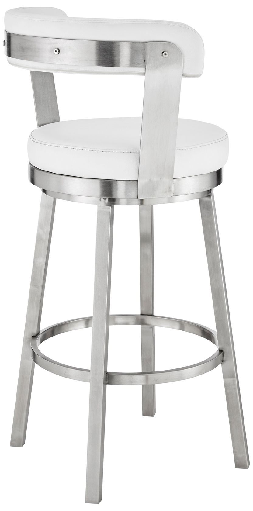 Image 5 Bryant 26" White Faux Leather Swivel Counter Stool more views