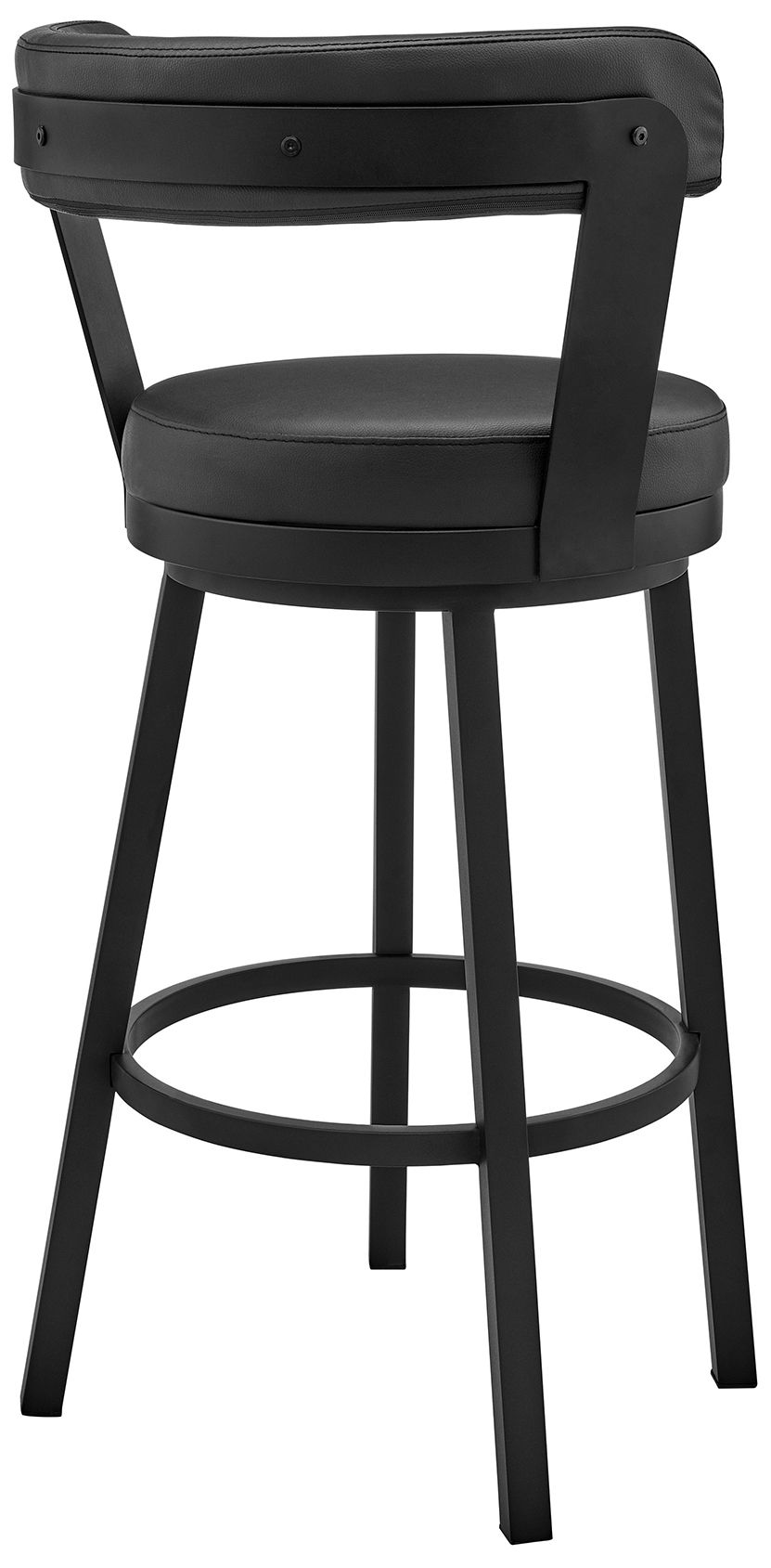 Image 5 Bryant 30 in. Swivel Barstool in Black Finish, Black Faux Leather more views
