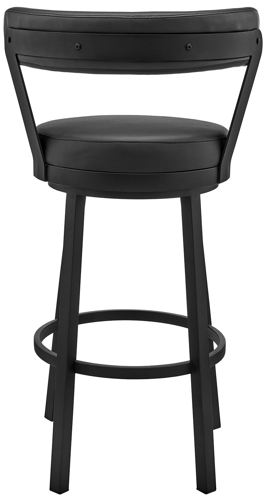 Image 6 Bryant 30 in. Swivel Barstool in Black Finish, Black Faux Leather more views