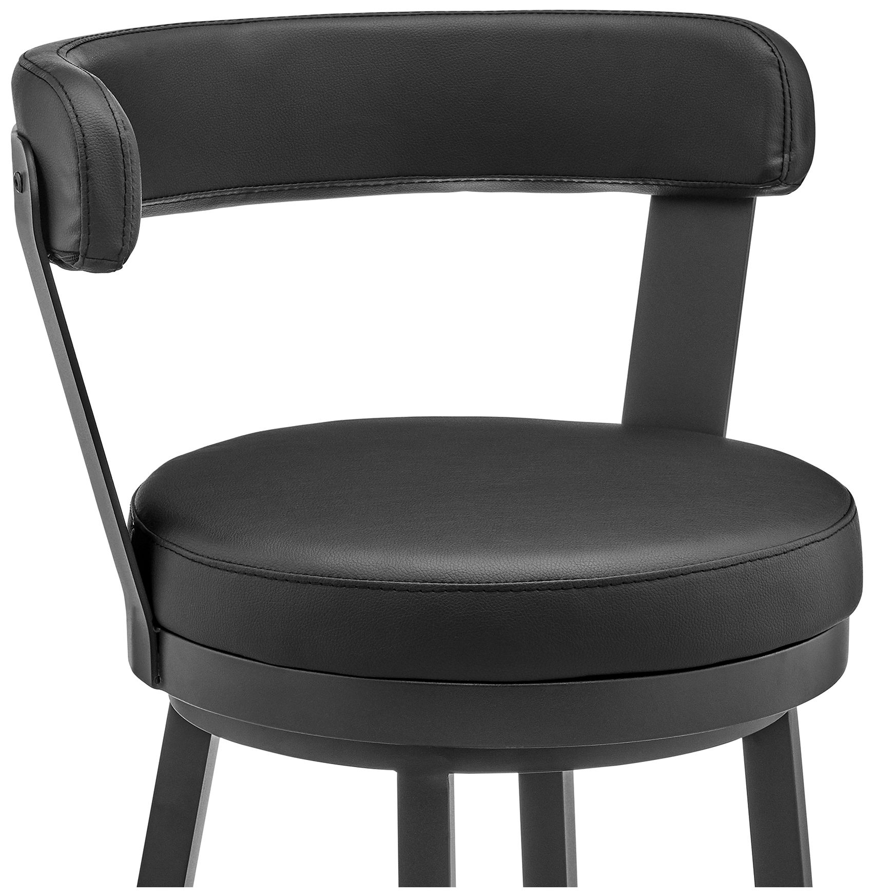 Image 7 Bryant 30 in. Swivel Barstool in Black Finish, Black Faux Leather more views