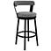 Bryant 30 in. Swivel Barstool in Black Finish, Gray Faux Leather