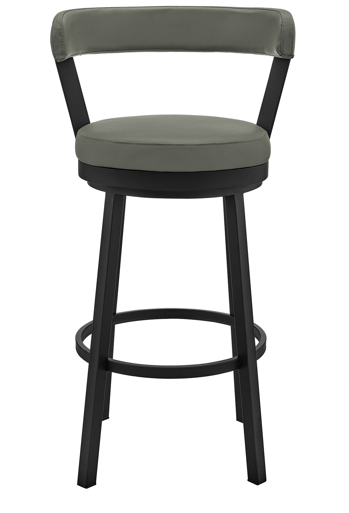 Image 3 Bryant 30 in. Swivel Barstool in Black Finish, Gray Faux Leather more views