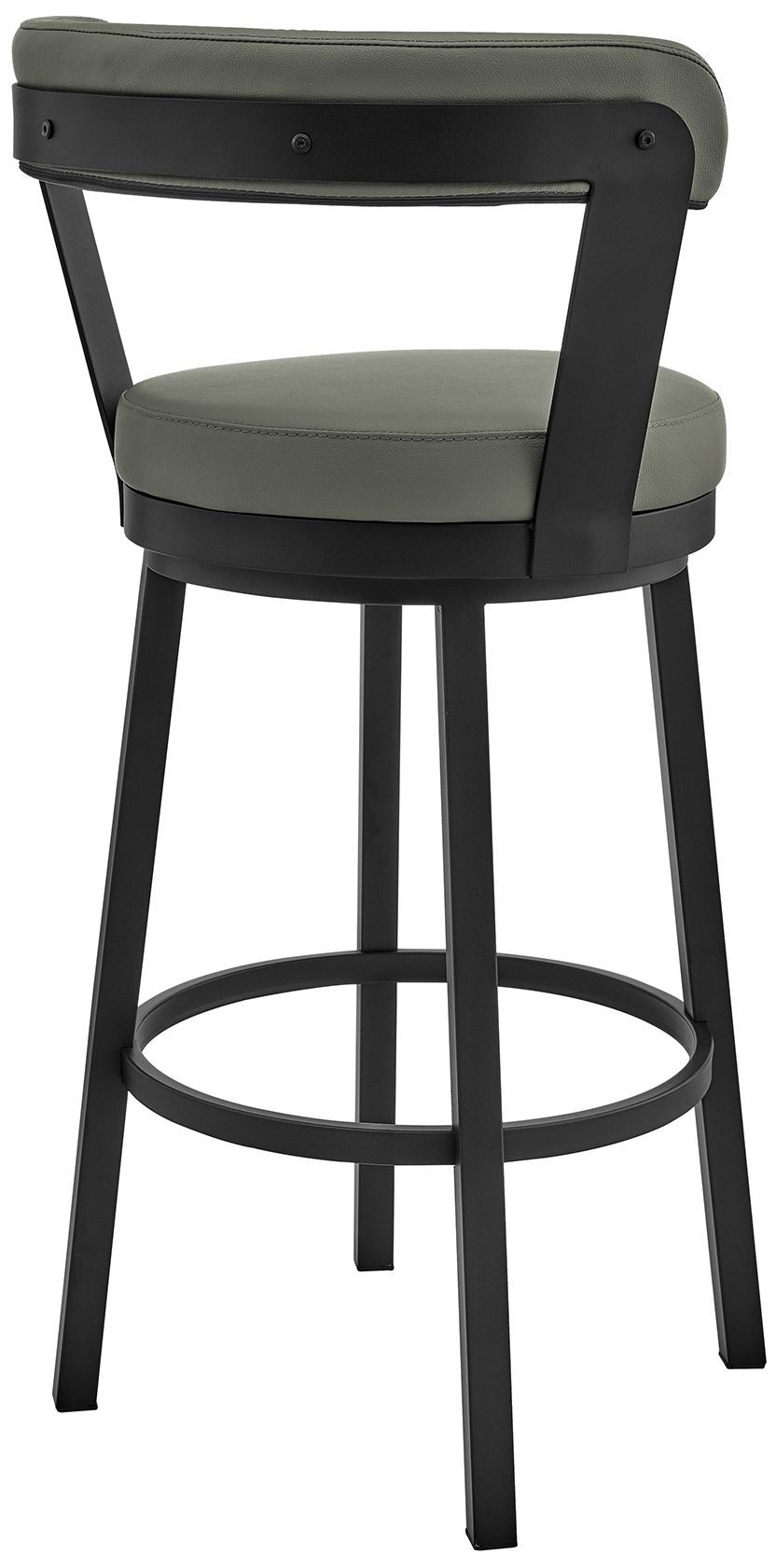 Image 5 Bryant 30 in. Swivel Barstool in Black Finish, Gray Faux Leather more views