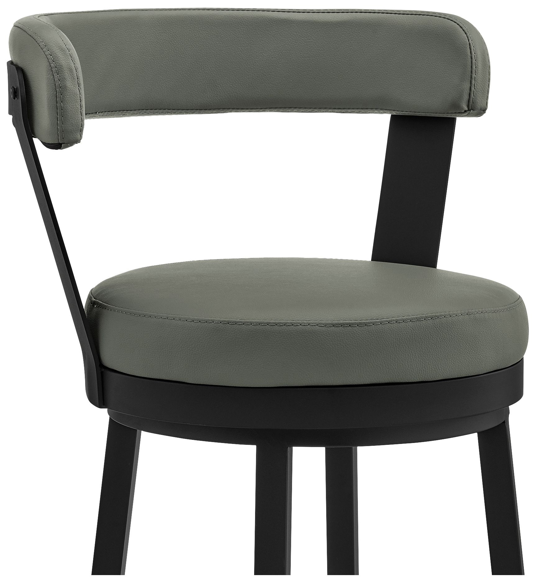 Image 7 Bryant 30 in. Swivel Barstool in Black Finish, Gray Faux Leather more views