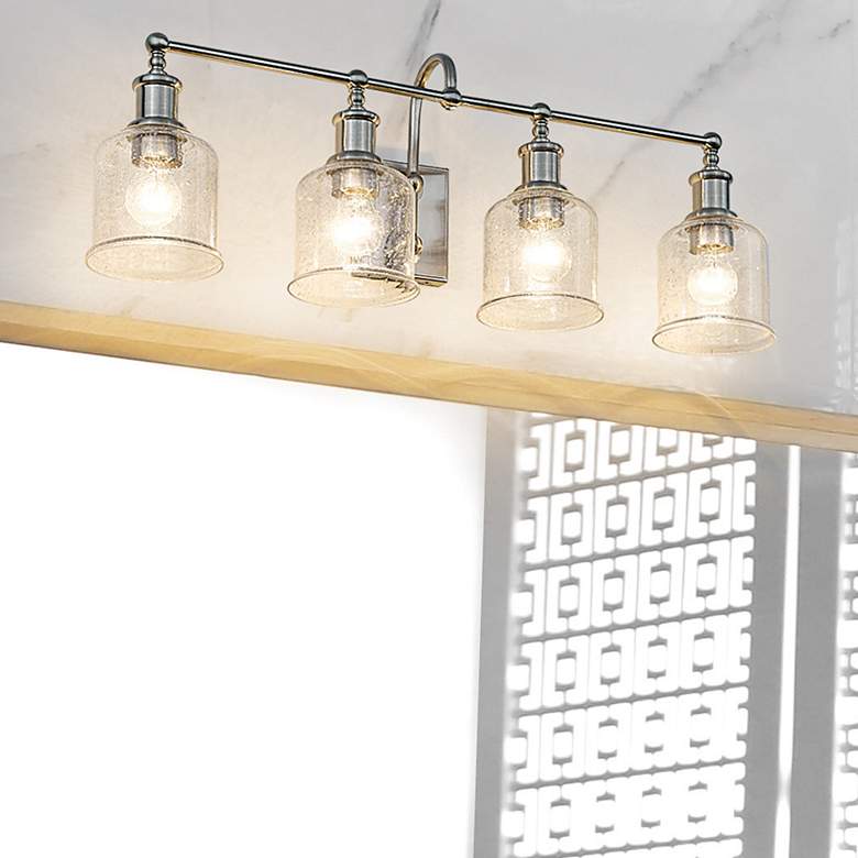 Image 2 Bryant 32" Wide Brushed Nickel 4-Light Vanity Bath Light