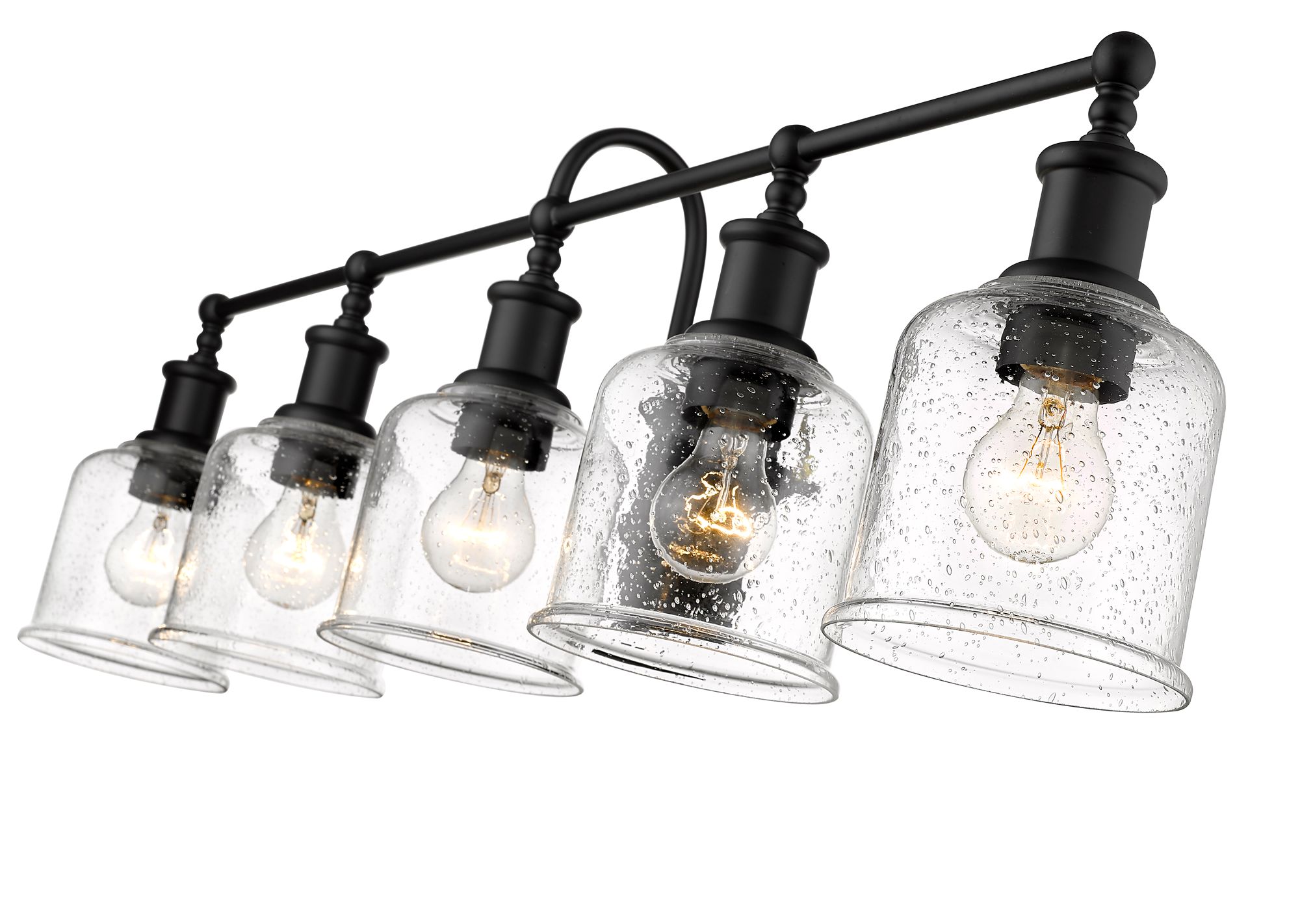 Bryant 40 1/2" Wide Matte Black 5-Light Bath Light in scene