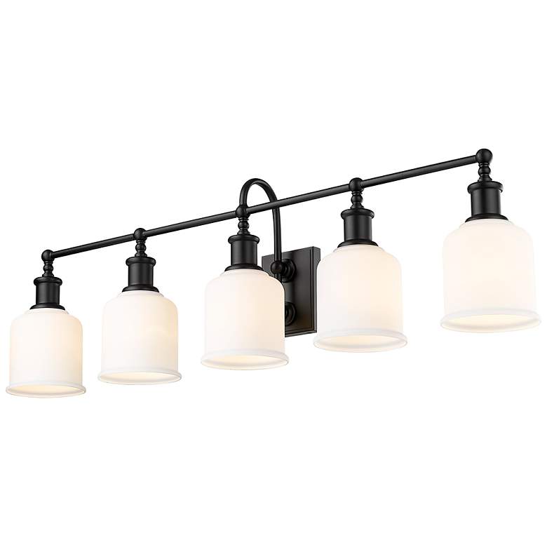 Image 3 Bryant 40 1/2" Wide Matte Black 5-Light Vanity Bath Light